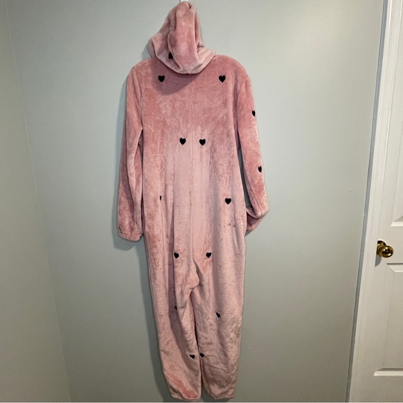 Victorias Secret Pink TEDDY SLEEP Long Jane Romper One Piece Pajama NWOT M/L - Picture 2 of 7